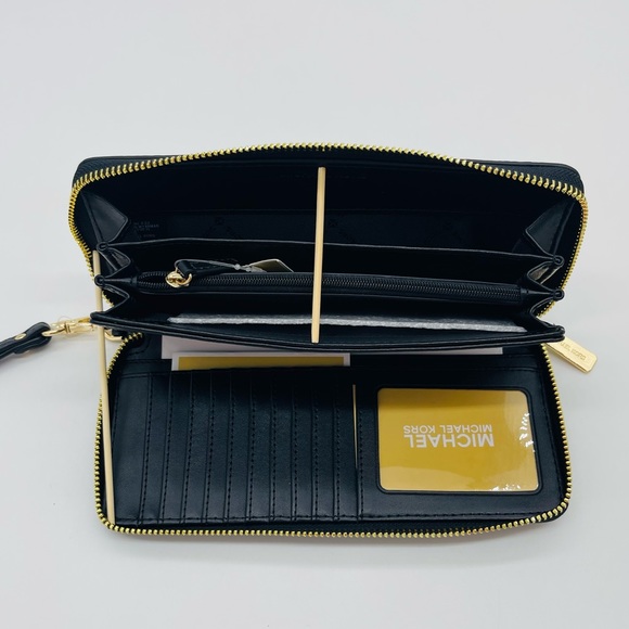 Michael Kors Large Continental Wallet Wristlet Black - Picture 6 of 7